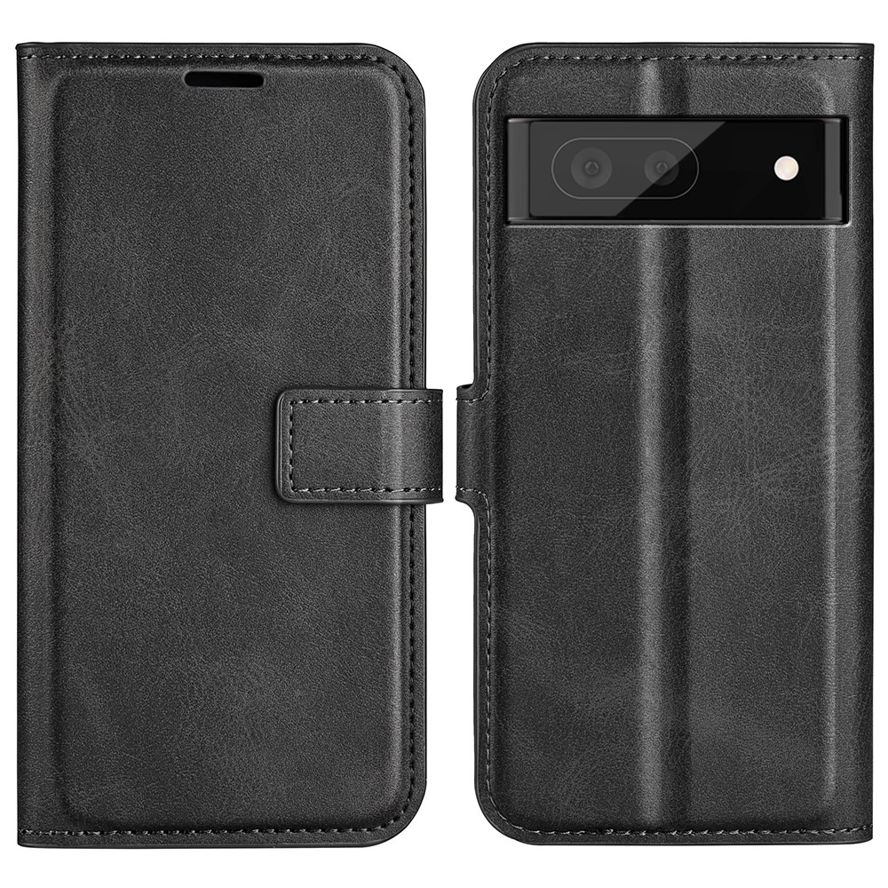  Google Pixel 6A Fodral Solid Läder Svart