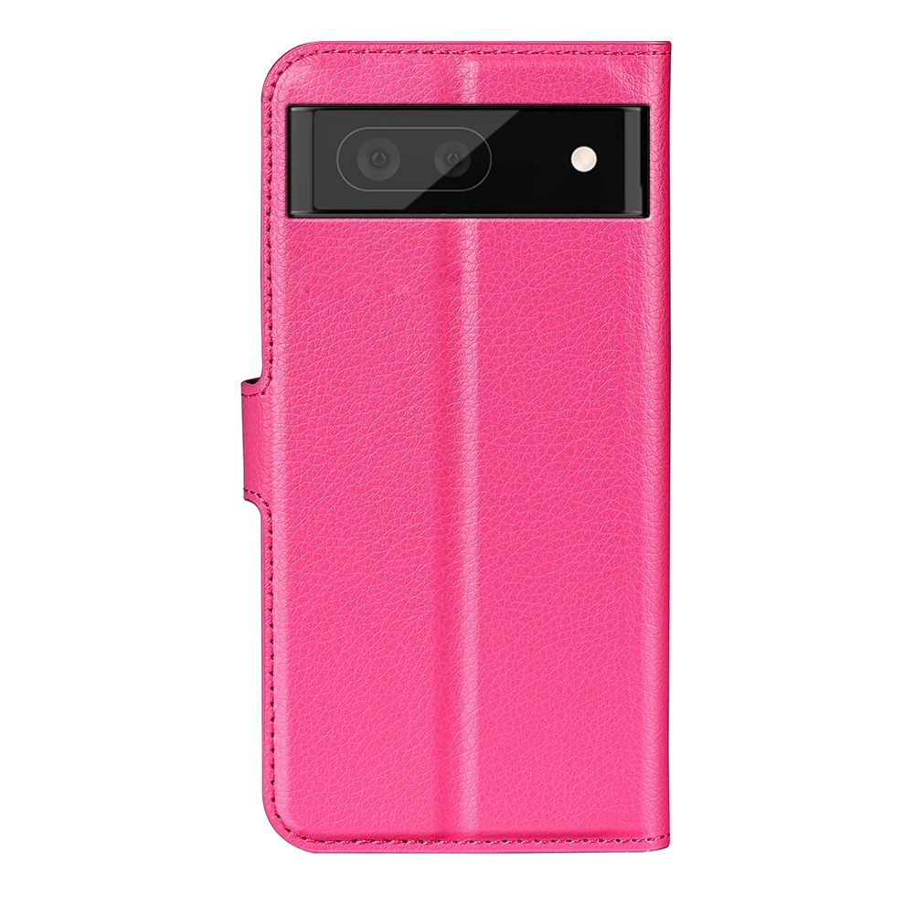  Google Pixel 6A Fodral Litchi Läder Rosa