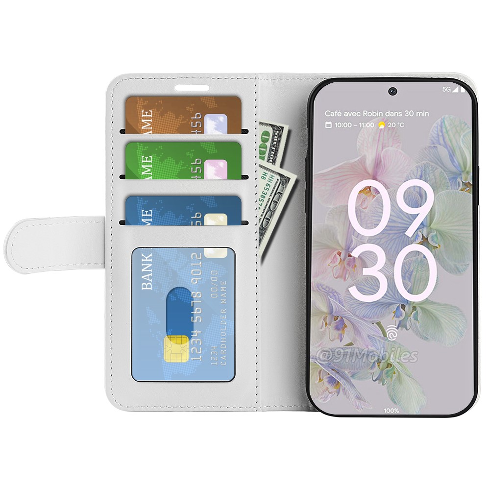  Google Pixel 6A Fodral Läder Vit