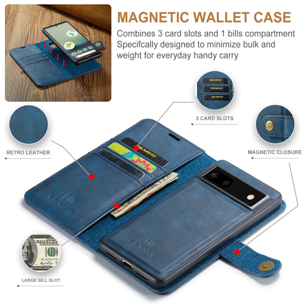 DG.MING DG.MING Google Pixel 6A 2in1 Magnet Fodral / Skal Blå