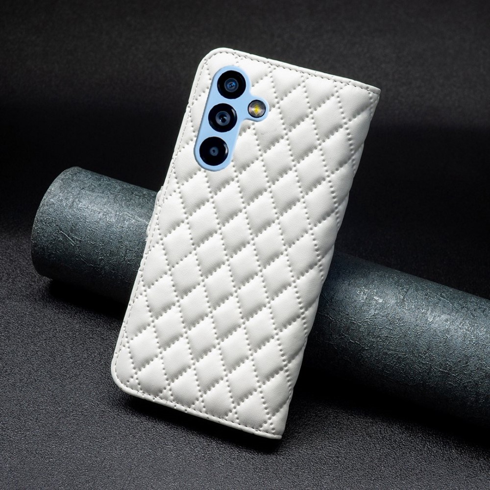  Samsung Galaxy A54 5G Fodral Diamond Läder Vit