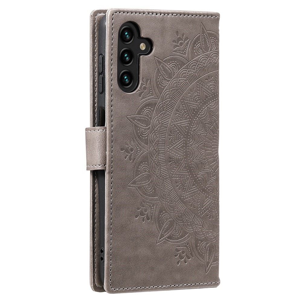  Samsung Galaxy A54 5G Fodral Mandala Läder Grå