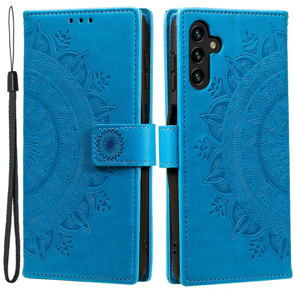  Samsung Galaxy A54 5G Fodral Mandala Läder Blå
