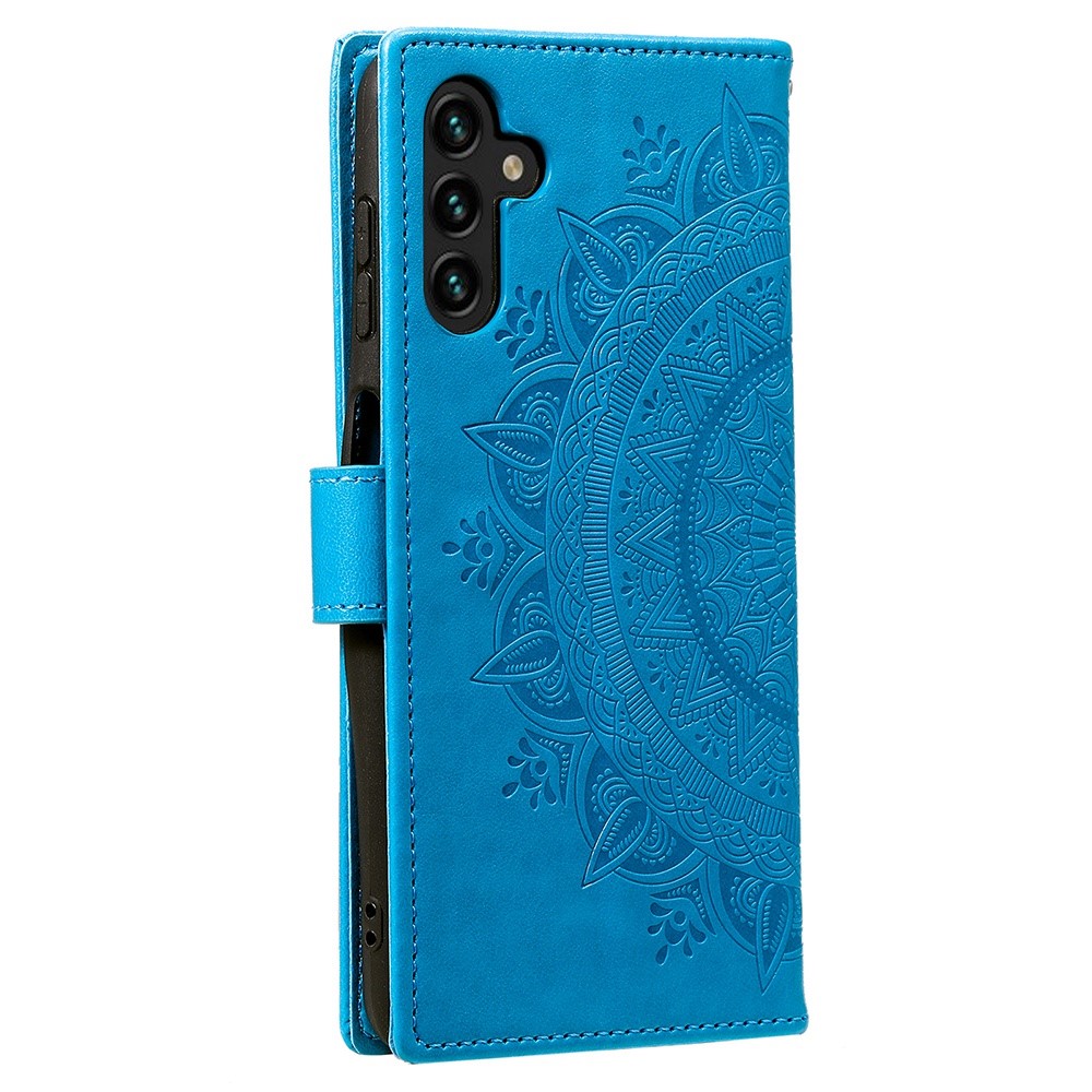  Samsung Galaxy A54 5G Fodral Mandala Läder Blå