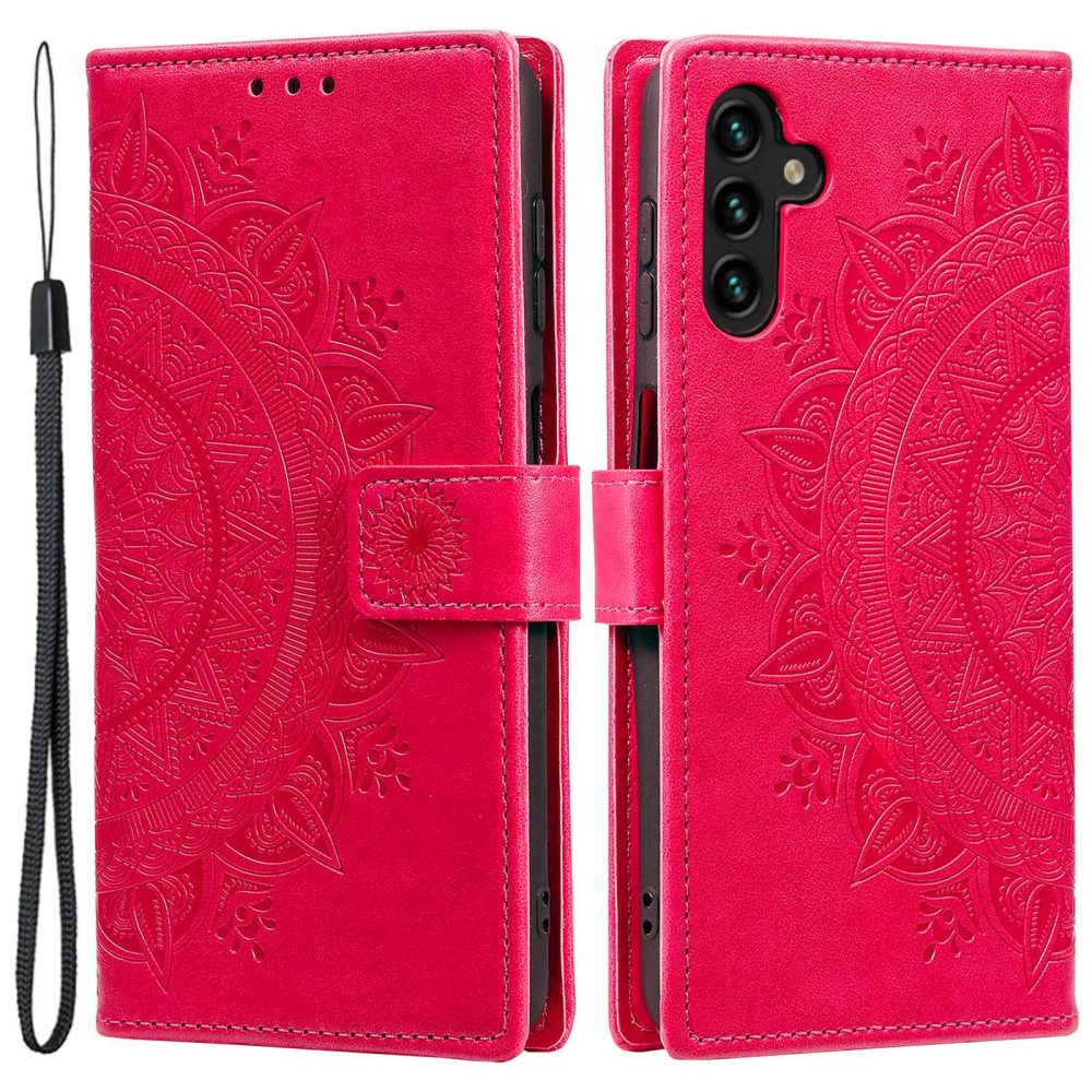  Samsung Galaxy A54 5G Fodral Mandala Läder Rosa