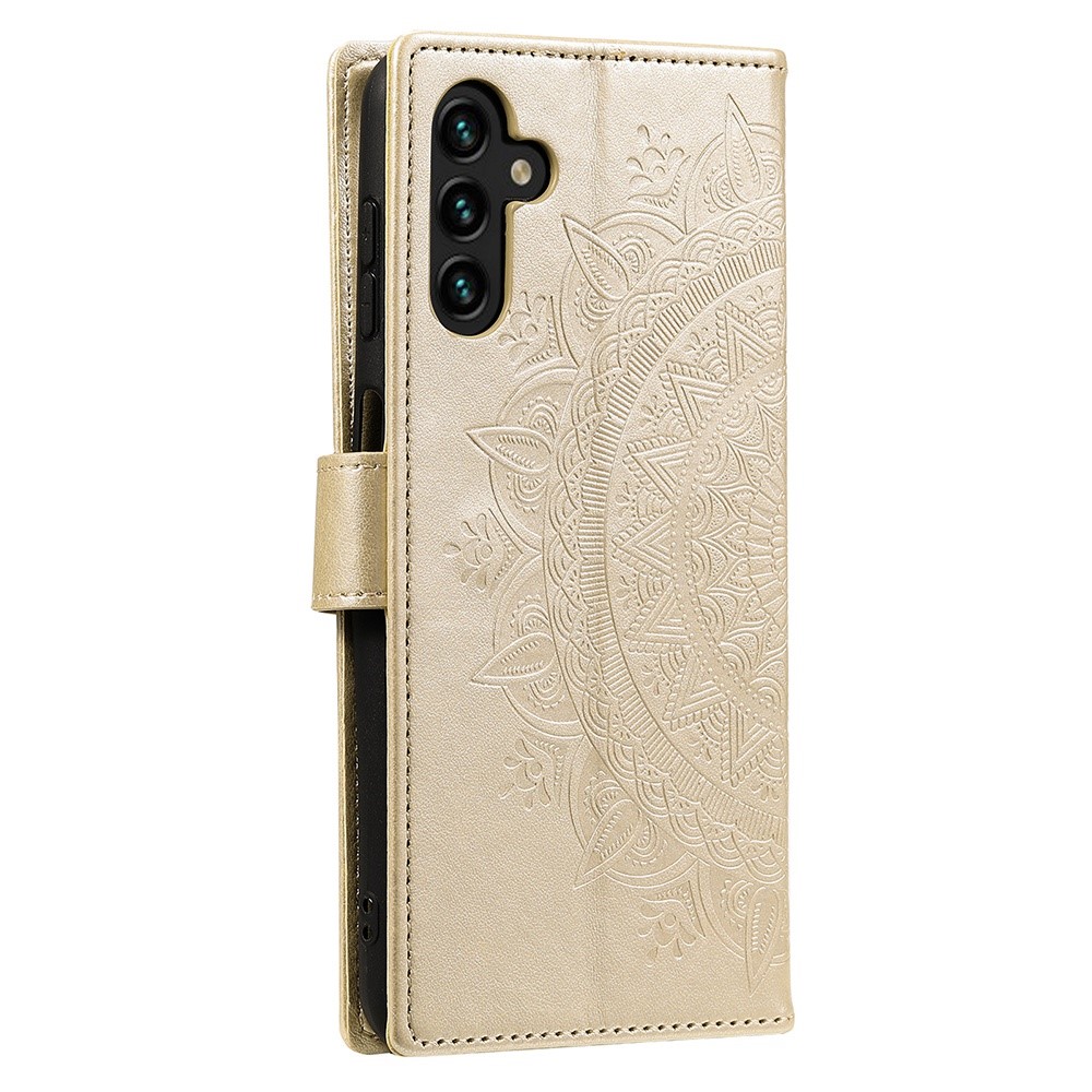  Samsung Galaxy A54 5G Fodral Mandala Läder Guld
