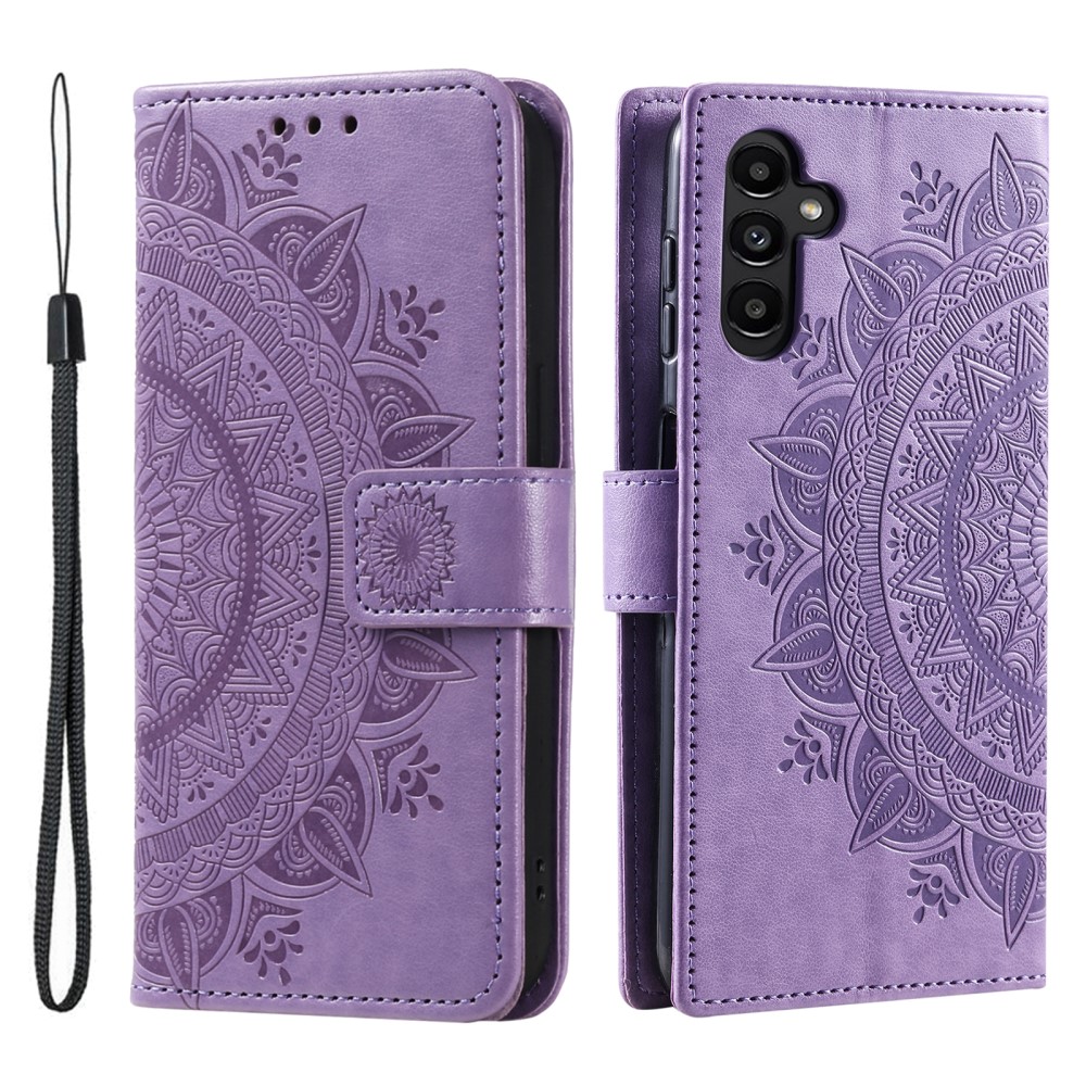  Samsung Galaxy A34 5G Fodral Mandala Läder Lila