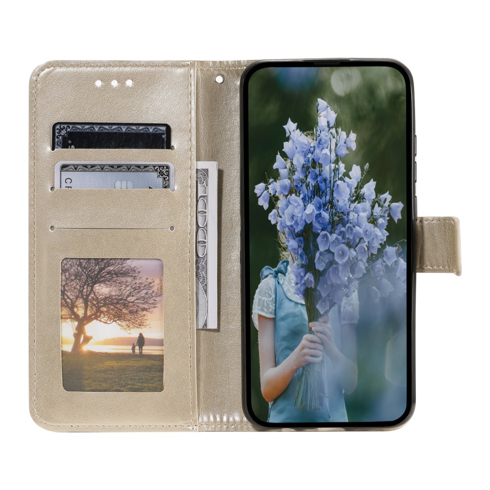  Samsung Galaxy A34 5G Fodral Mandala Läder Guld