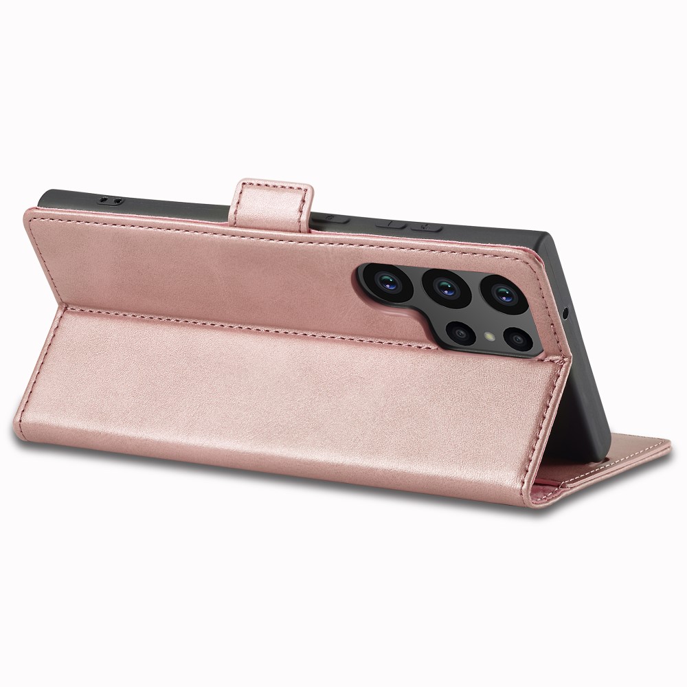 LC.IMEEKE LC.IMEEKE Galaxy S23 Ultra Fodral Flip Läder Roséguld