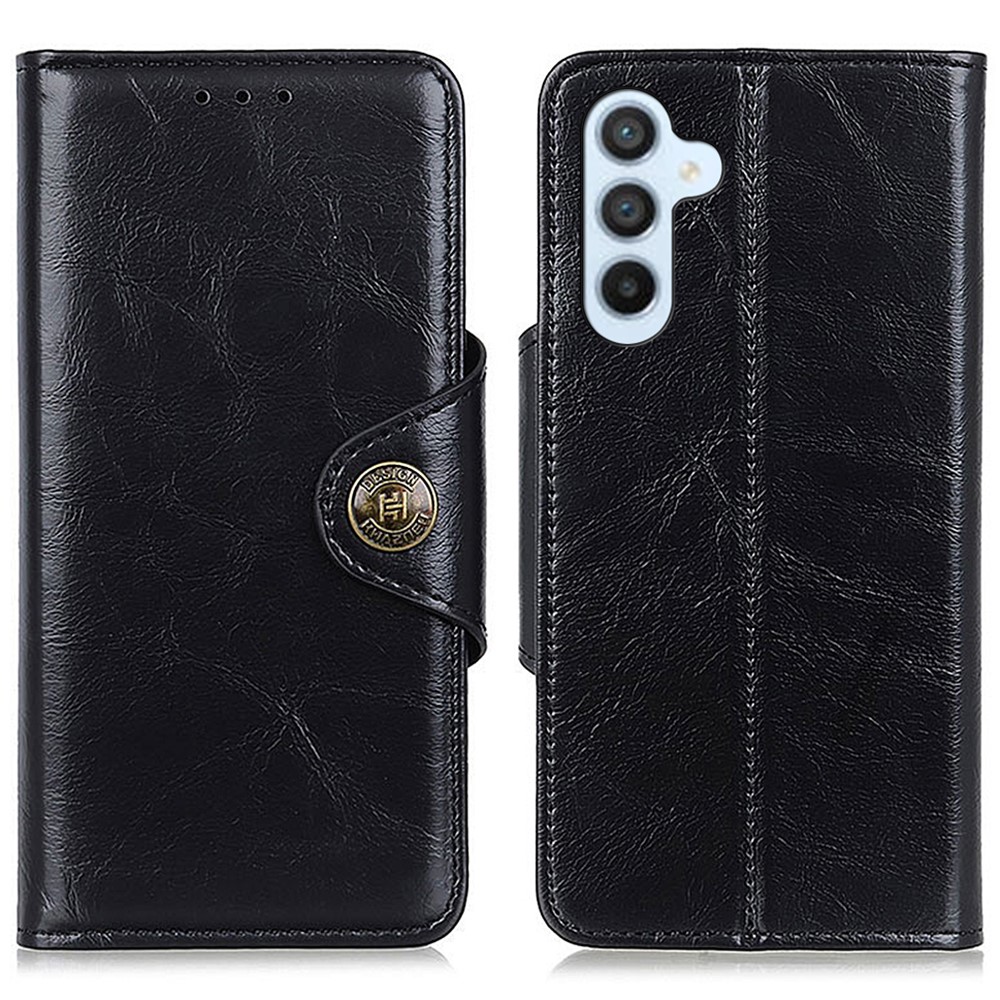KHAZNEH KHAZNEH Galaxy A34 5G Fodral Magnetisk Mässing Svart
