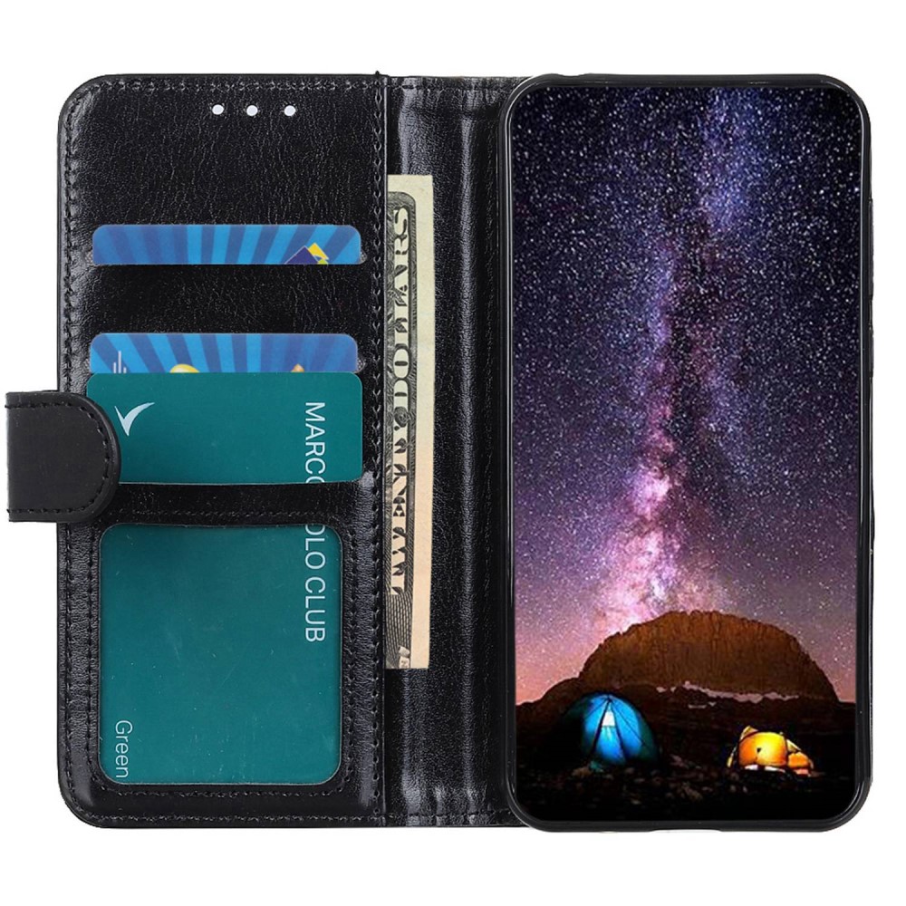  Samsung Galaxy S23 Plus Fodral Crazy Horse Läder Svart