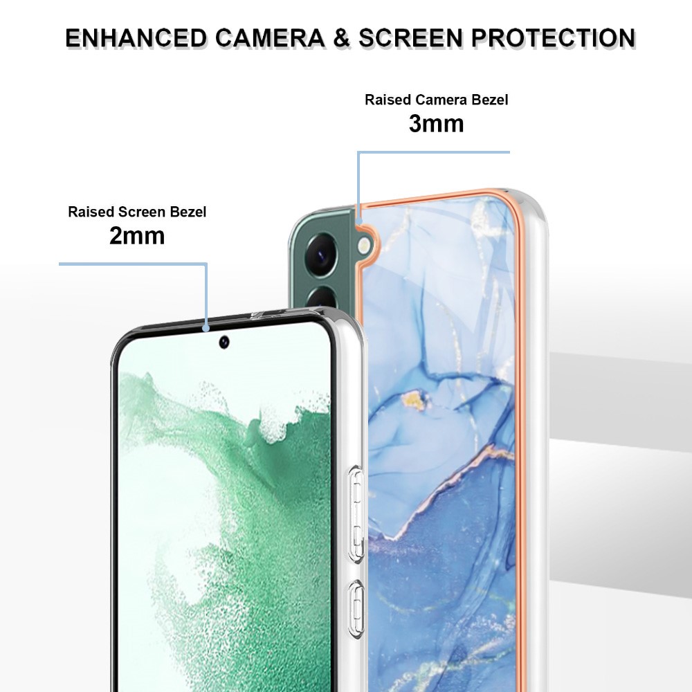  Samsung Galaxy S23 Plus Skal Marmor TPU Blå