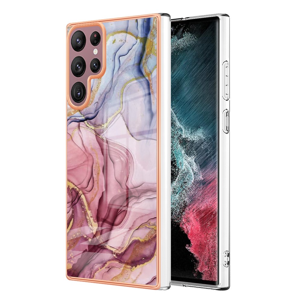  Samsung Galaxy S23 Ultra Skal Marmor TPU Roséguld