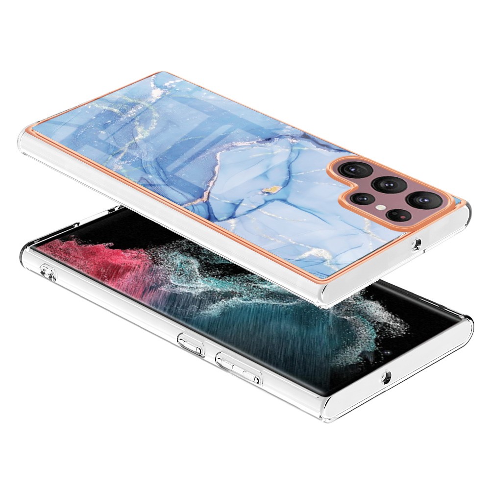  Samsung Galaxy S23 Ultra Skal Marmor TPU Blå