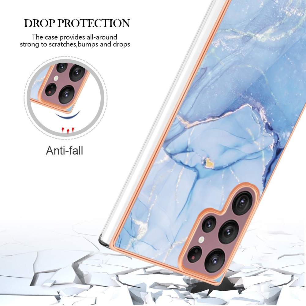  Samsung Galaxy S23 Ultra Skal Marmor TPU Blå