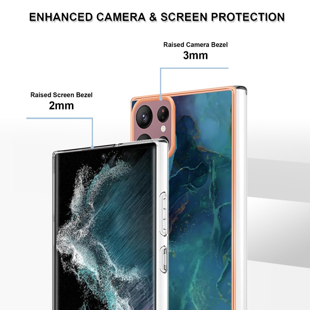  Samsung Galaxy S23 Ultra Skal Marmor TPU Grön