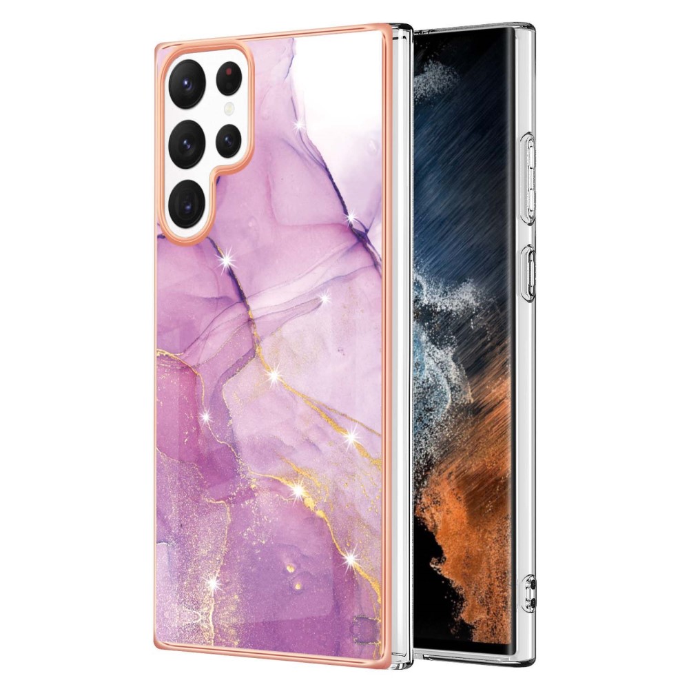  Samsung Galaxy S23 Ultra Skal Marmor TPU Lila