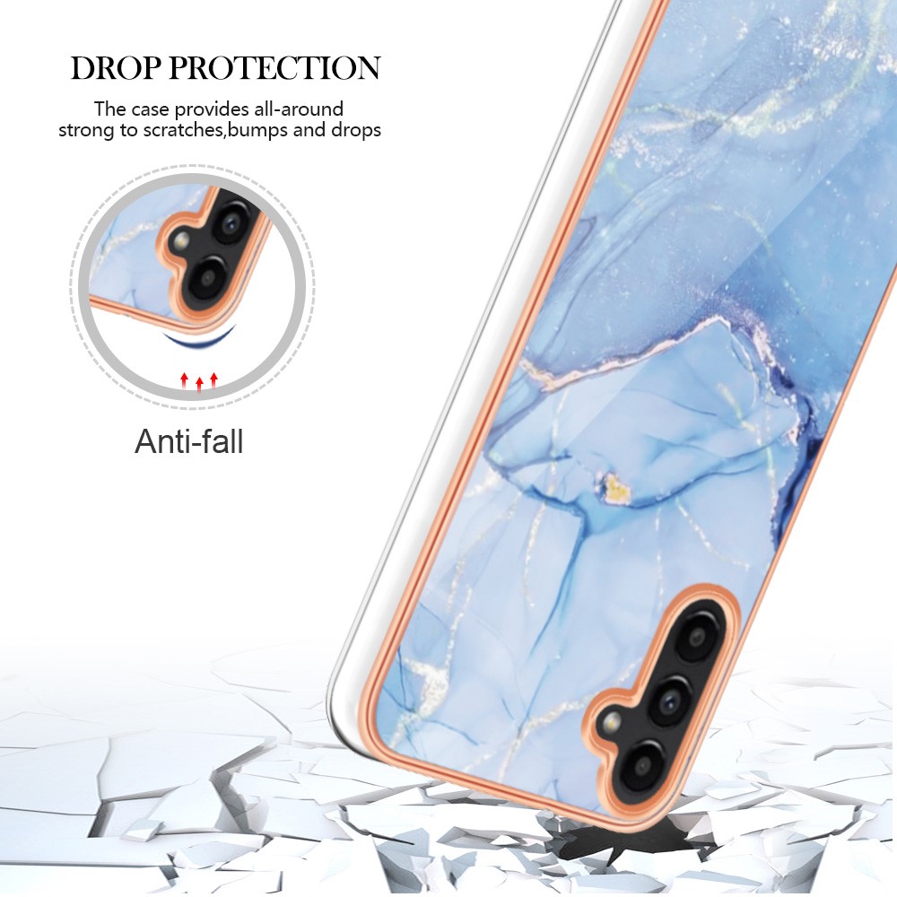  Samsung Galaxy A34 5G Skal Marmor TPU Blå
