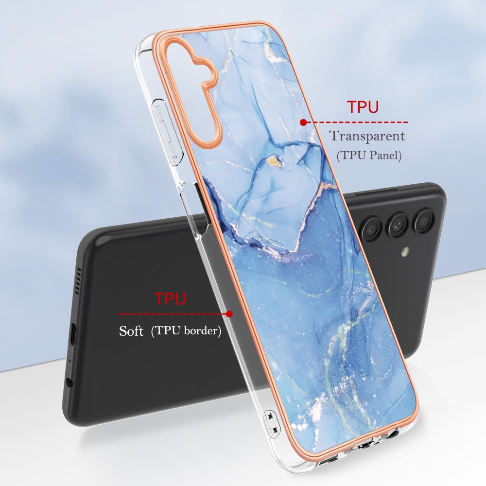  Samsung Galaxy A34 5G Skal Marmor TPU Blå