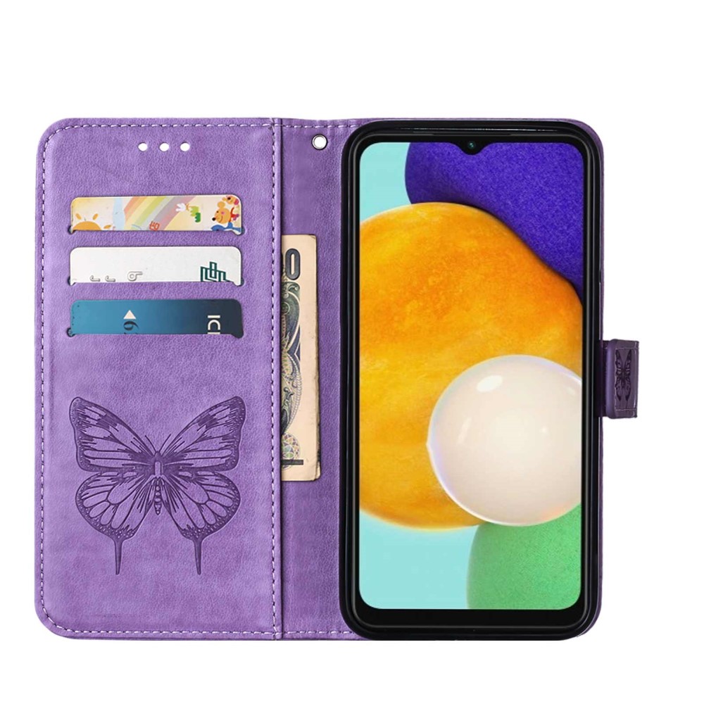  Samsung Galaxy A54 5G Fodral Med Fjäril Tryck Lila