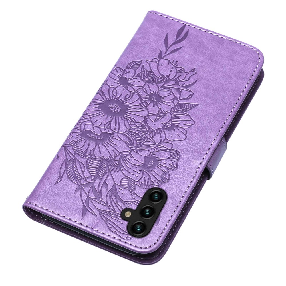  Samsung Galaxy A54 5G Fodral Med Fjäril Tryck Lila