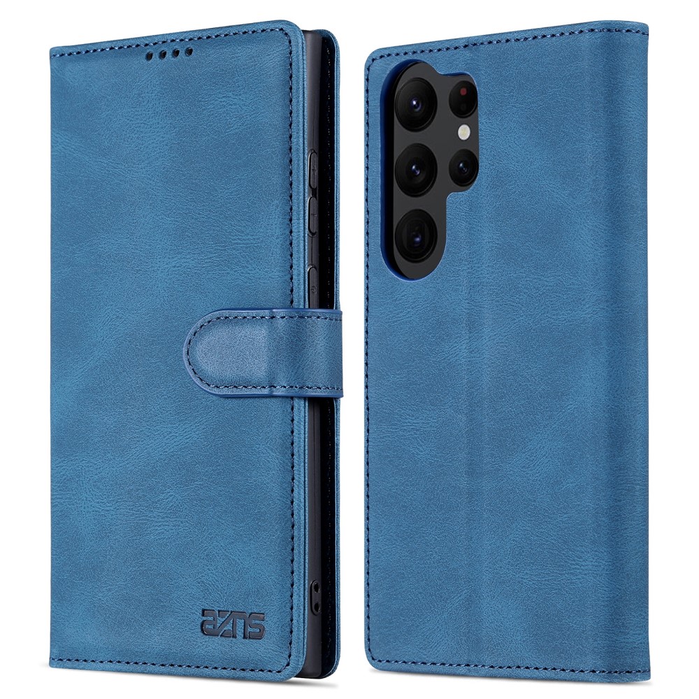 AZNS AZNS Samsung Galaxy S23 Ultra Fodral Läder Blå