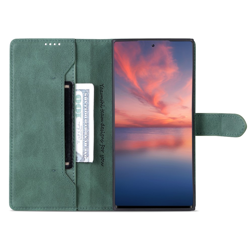 AZNS AZNS Samsung Galaxy S23 Ultra Fodral Läder Grön