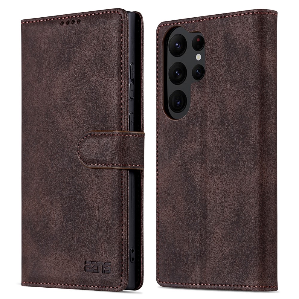 AZNS AZNS Samsung Galaxy S23 Ultra Fodral Läder Brun