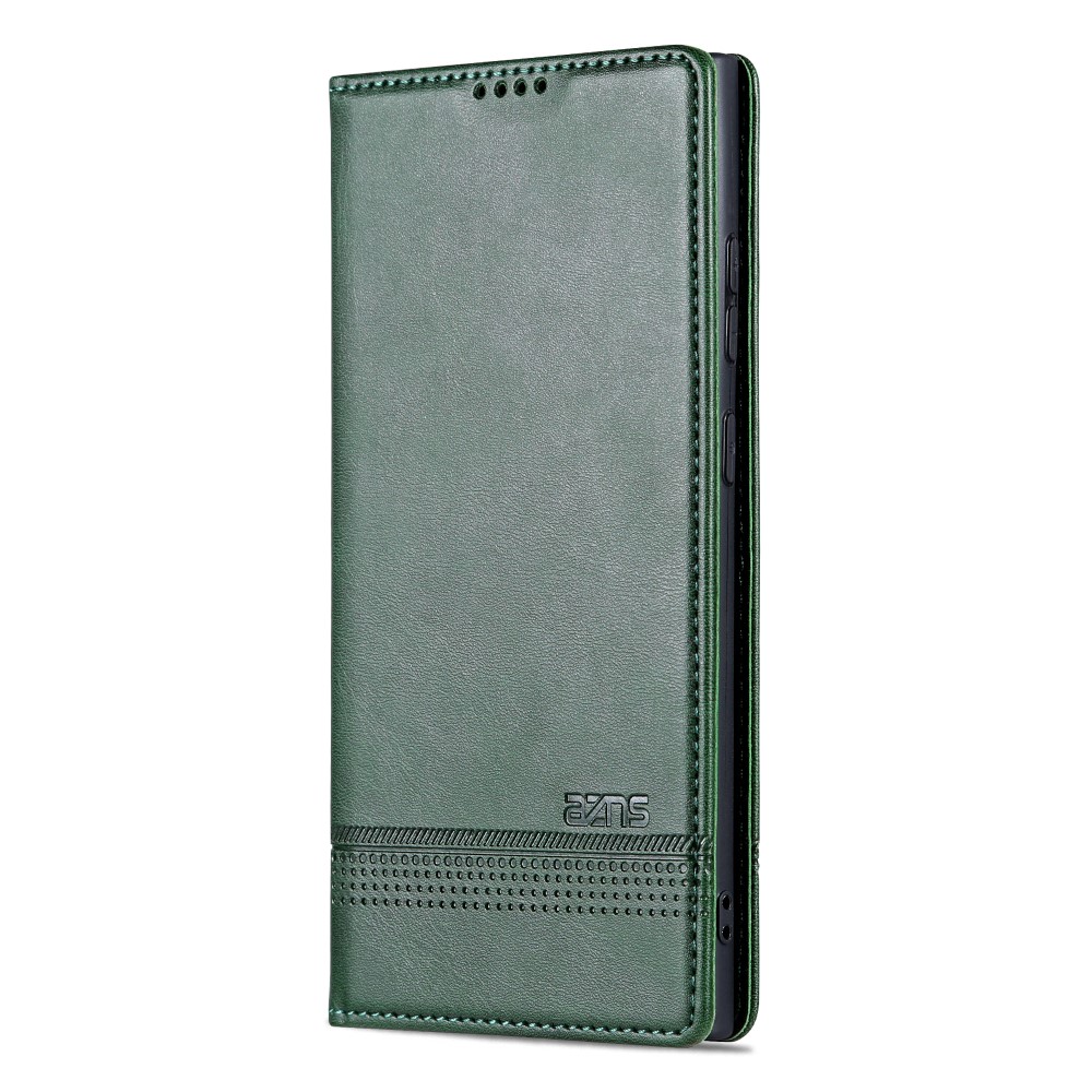 AZNS AZNS Samsung Galaxy S23 Ultra Fodral Flip Läder Grön