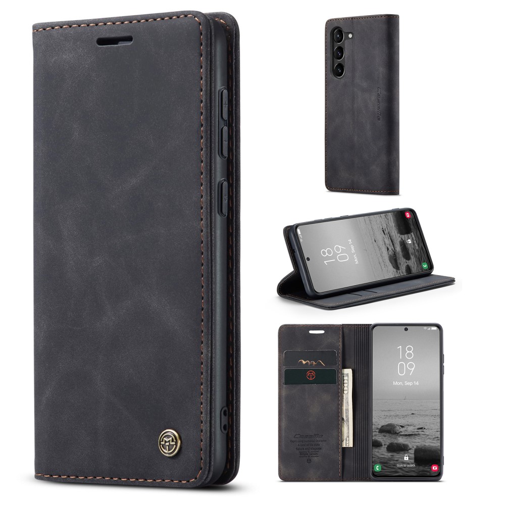 CASEME CASEME Samsung Galaxy S23 Plus Fodral Flip Läder Svart