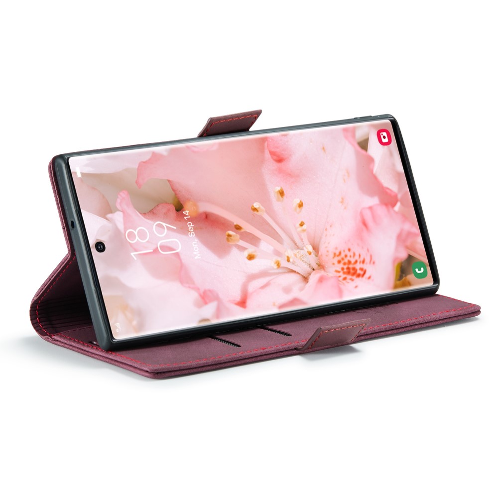 CASEME CASEME Samsung Galaxy S23 Ultra Fodral Flip Läder Vinröd