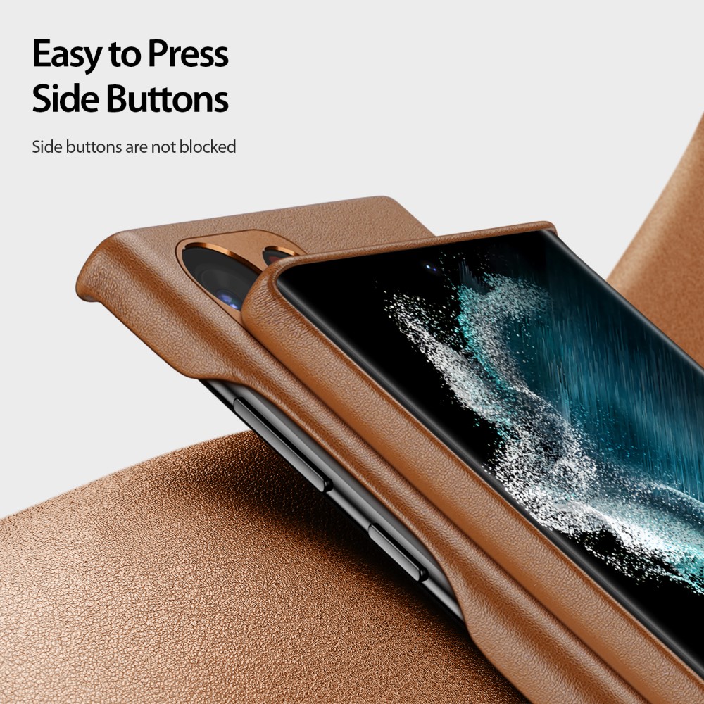 DUX DUCIS DUX DUCIS Galaxy S23 Ultra Skal Grit Läderbelagt Brun