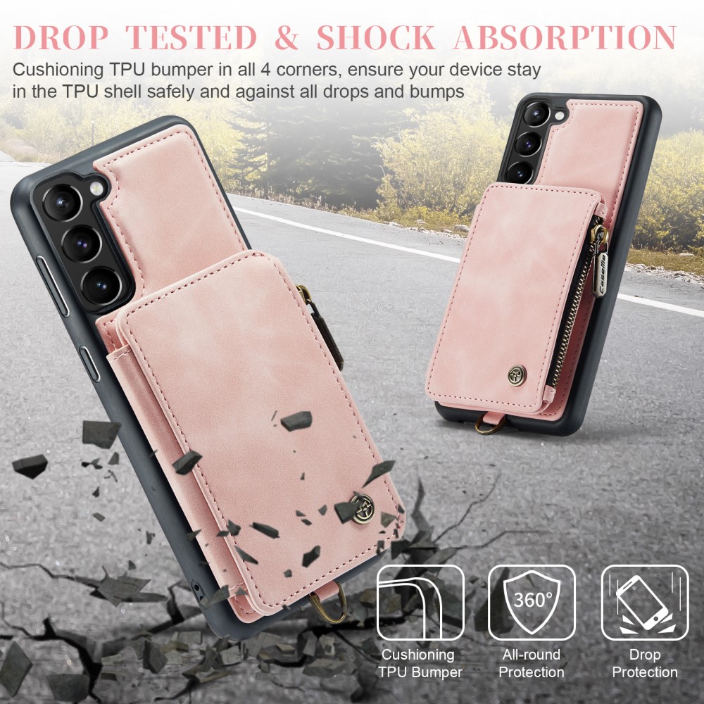 CASEME CASEME Galaxy S23 Plus Skal Med Magnetisk Plånbok Ljus Rosa