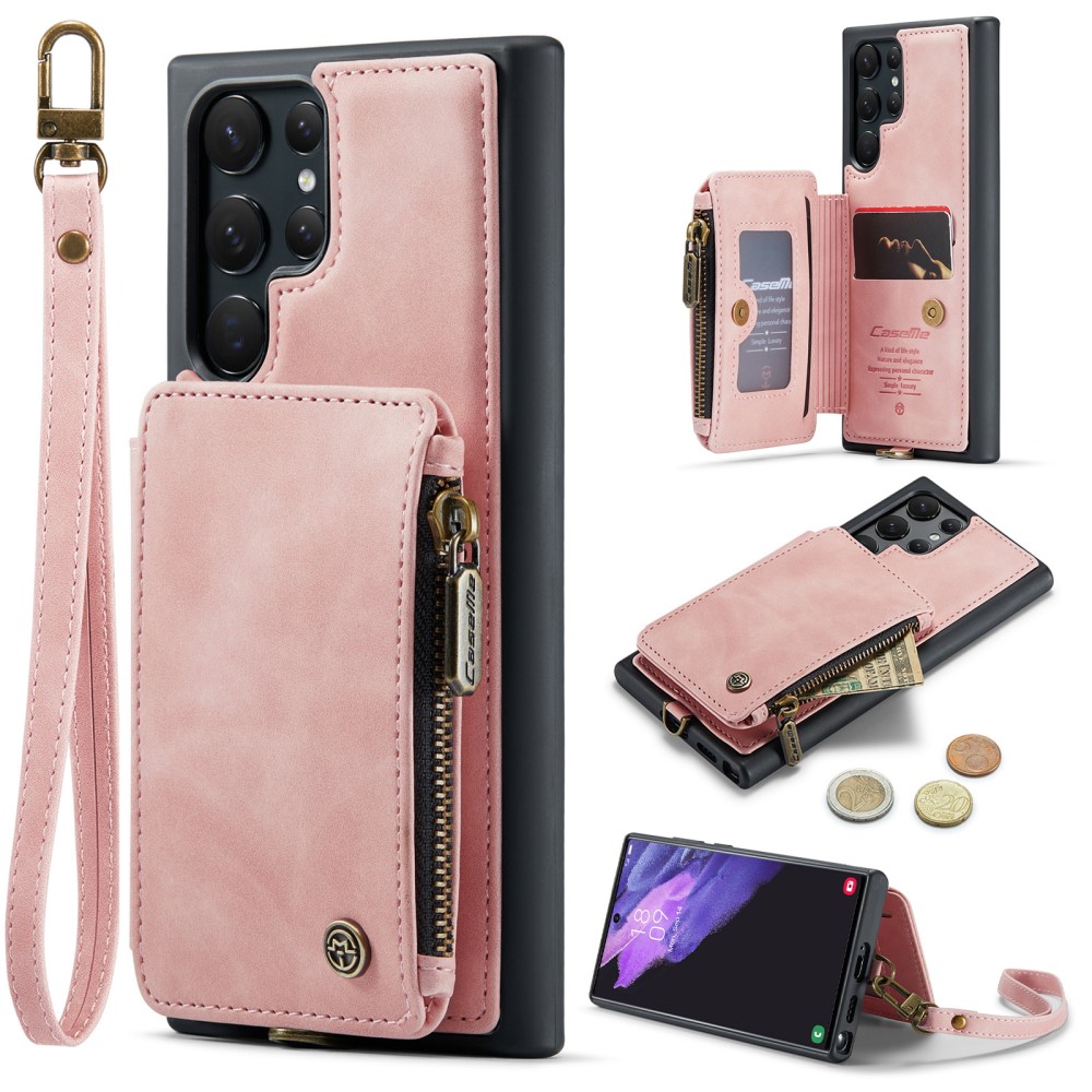 CASEME CASEME Galaxy S23 Ultra Skal Med Magnetisk Plånbok Ljus Rosa