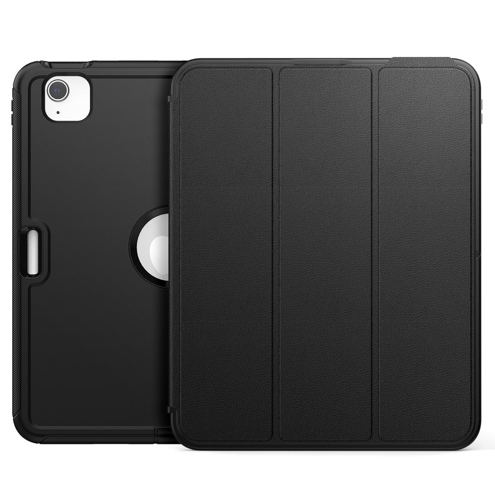  iPad Pro 12.9 Fodral Läder Tri-Fold Pennhållare Svart