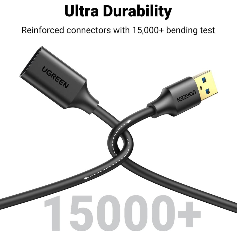 UGREEN UGREEN 1m USB-A Hane - Hona Förlängare Svart