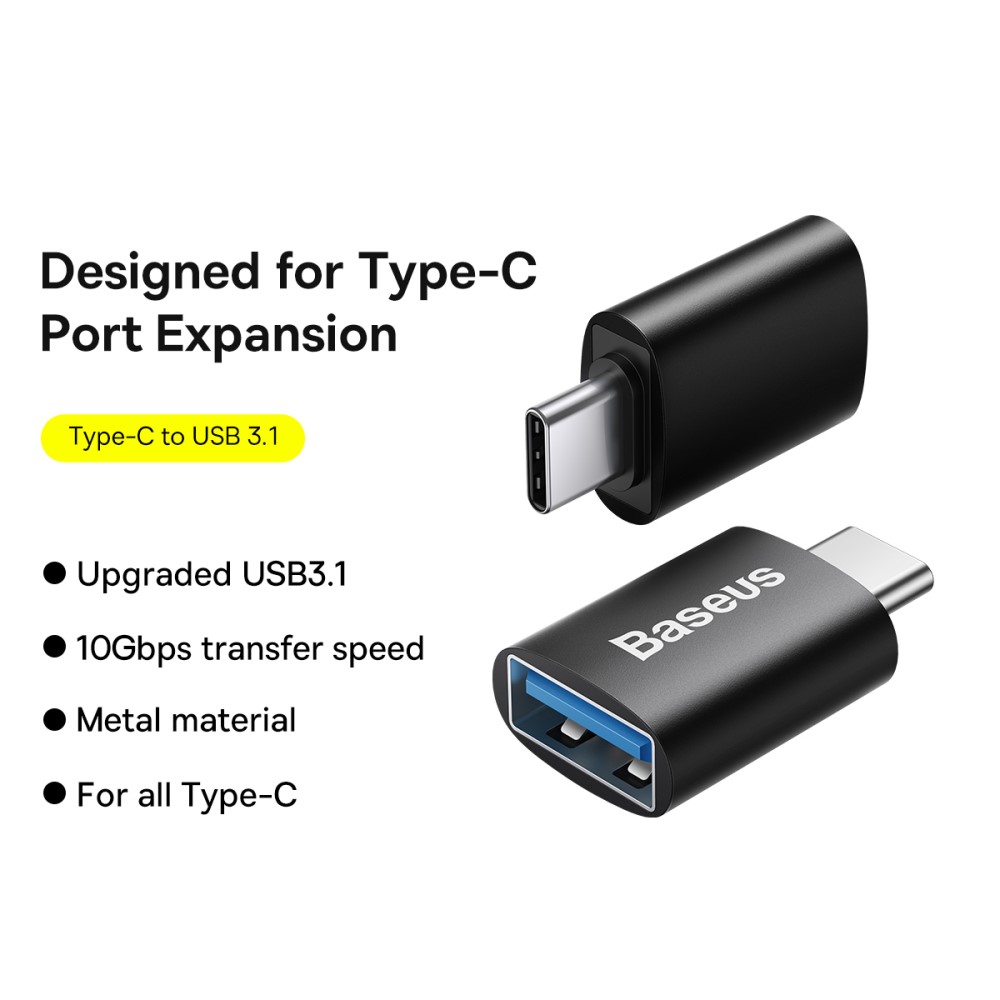 BASEUS BASEUS Adapter USB-C - USB-A 3.1 Konverterare Svart