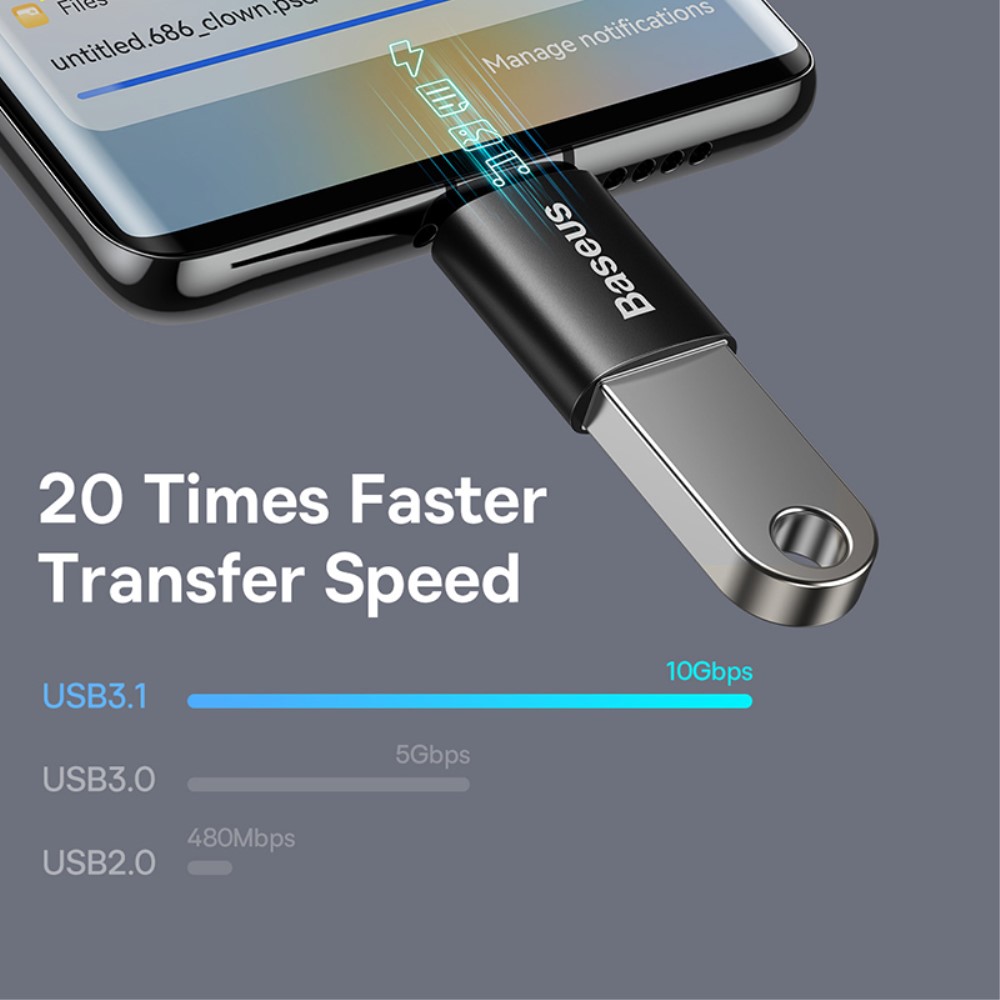 BASEUS BASEUS Adapter USB-C - USB-A 3.1 Konverterare Svart