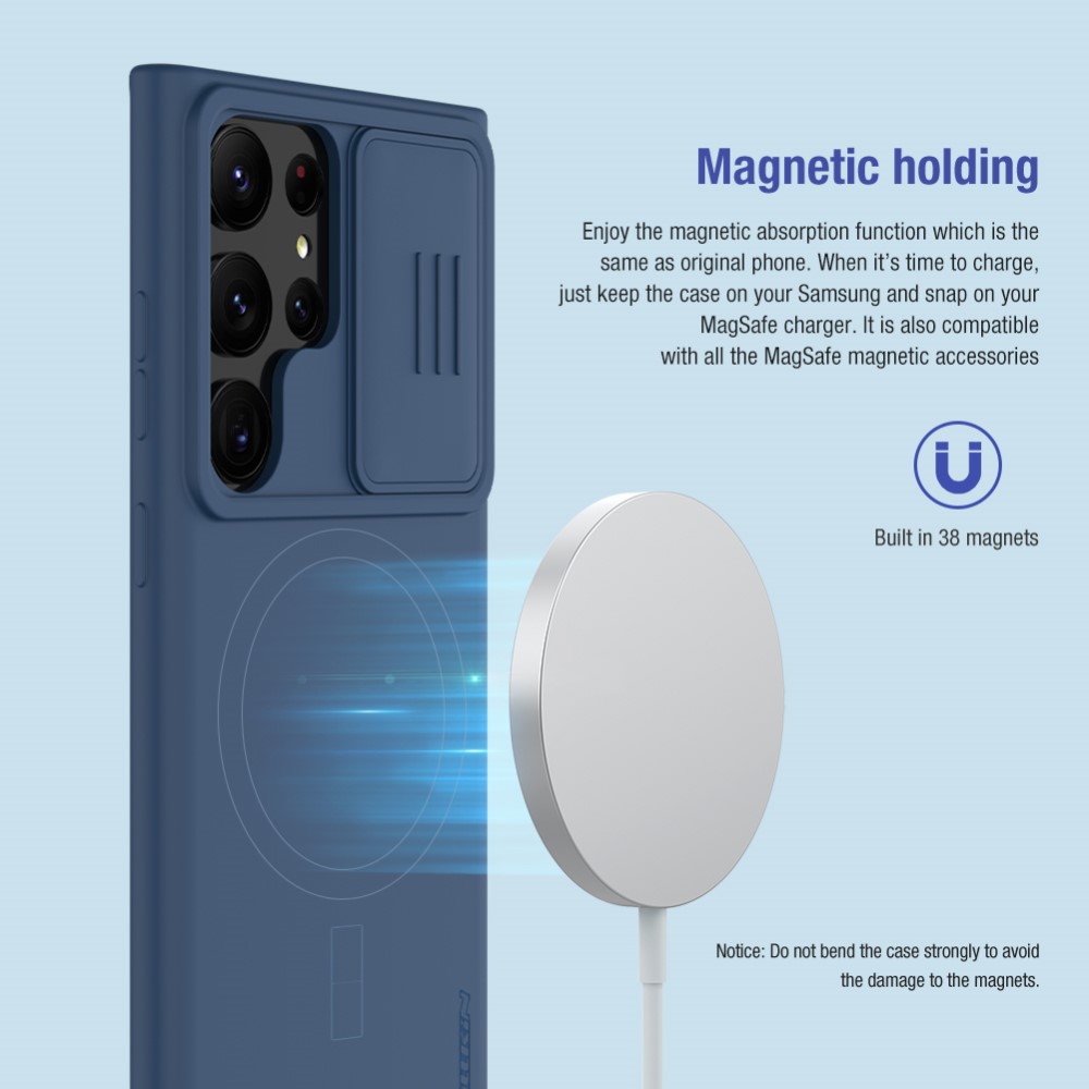 NILLKIN NILLKIN Galaxy S23 Ultra Skal CamShield Soft Silicone Blå