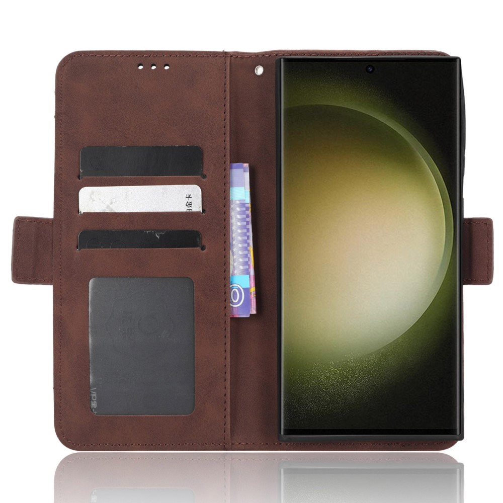  Galaxy S23 Ultra Fodral Med Avtagbart Kortfodral Brun
