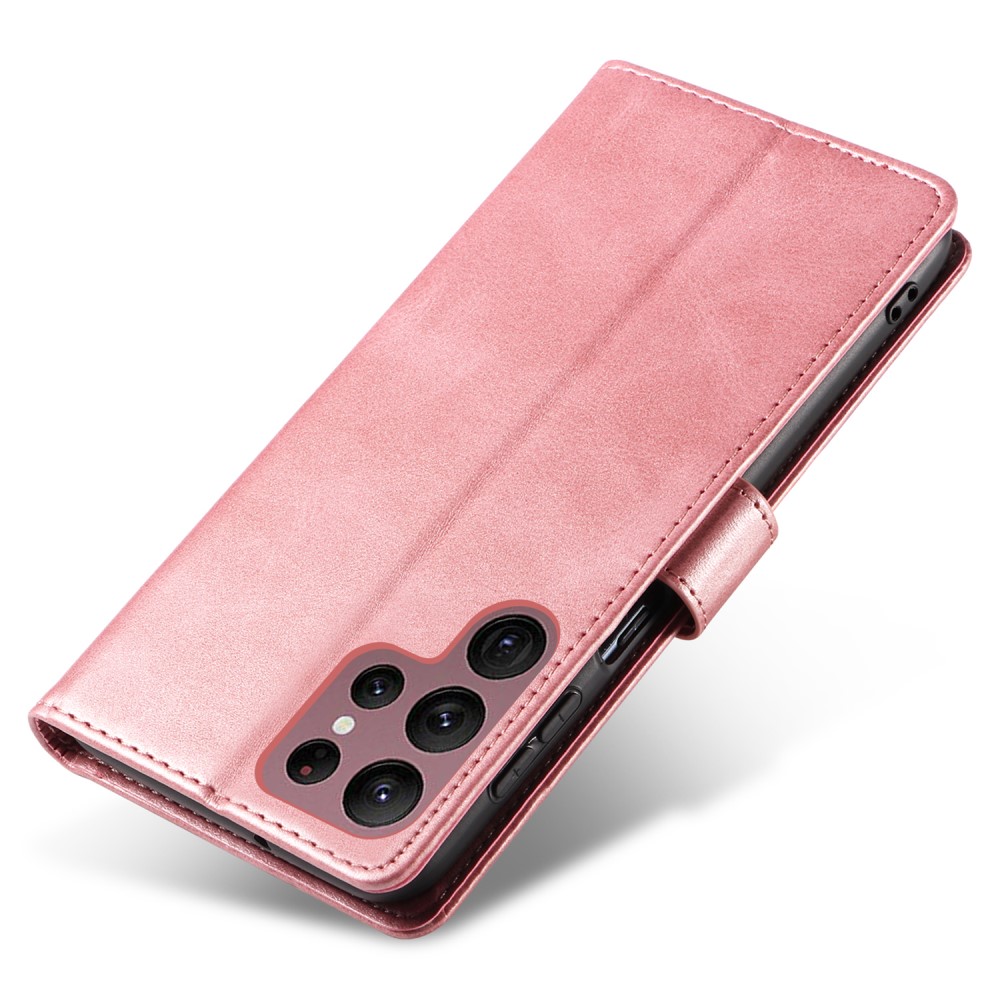  Galaxy S23 Ultra Fodral Solid Läder Roséguld