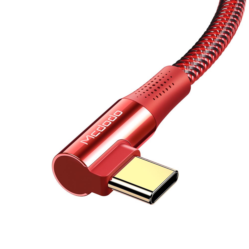 MCDODO Mcdodo 1.2m 100W USB-C/USB-C Elbow Laddkabel Röd