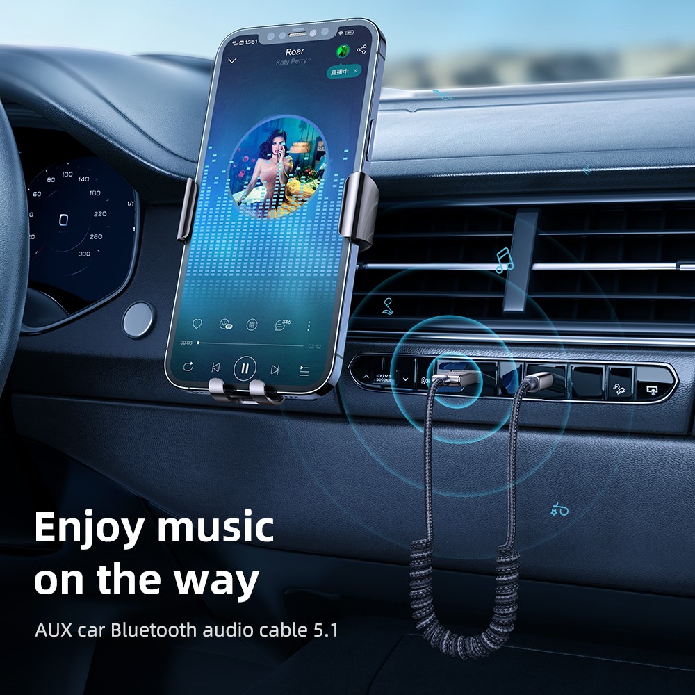 MCDODO Mcdodo 1.2m Bluetooth AUX Ljudadapter För Bilen Svart