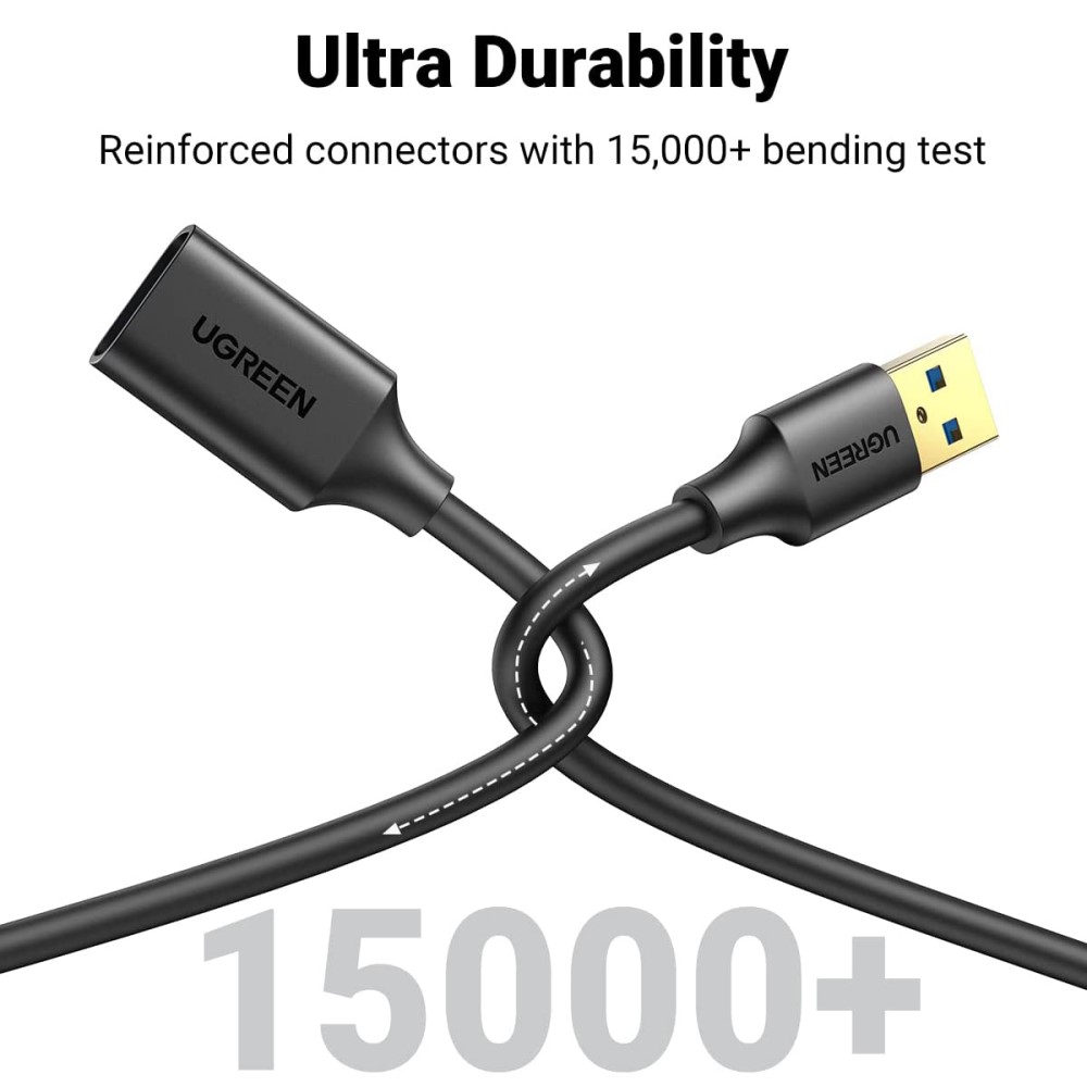 UGREEN UGREEN 1.5m USB 3.0 Hane Till Hona Förlängningskabel Svart