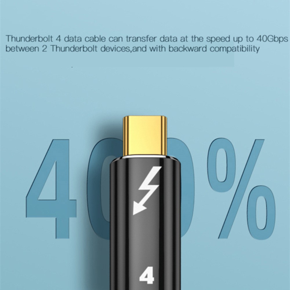  Thunderbolt 4 Kabel 50cm USB-C 100W 8K 60Hz PD Svart