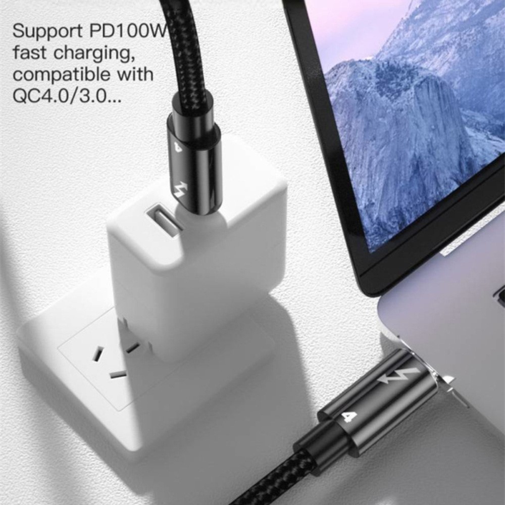  Thunderbolt 4 Kabel 50cm USB-C 100W 8K 60Hz PD Svart