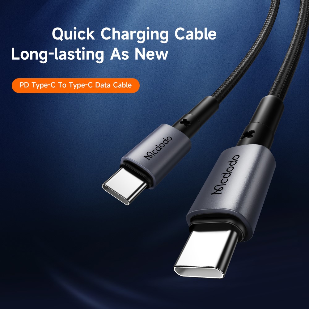 MCDODO Mcdodo 1.5m 60W PD USB-C - USB-C Snabbladdningskabel Svart