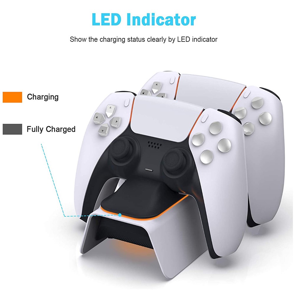 DOBE DOBE Sony PS5 DualSense LED Laddningsstation Vit