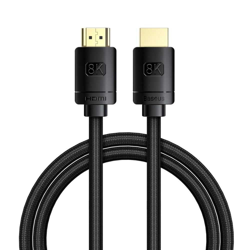 BASEUS Baseus 1m 8K 60Hz HD HDMI - HDMI 2.1 Nylon Kabel Svart
