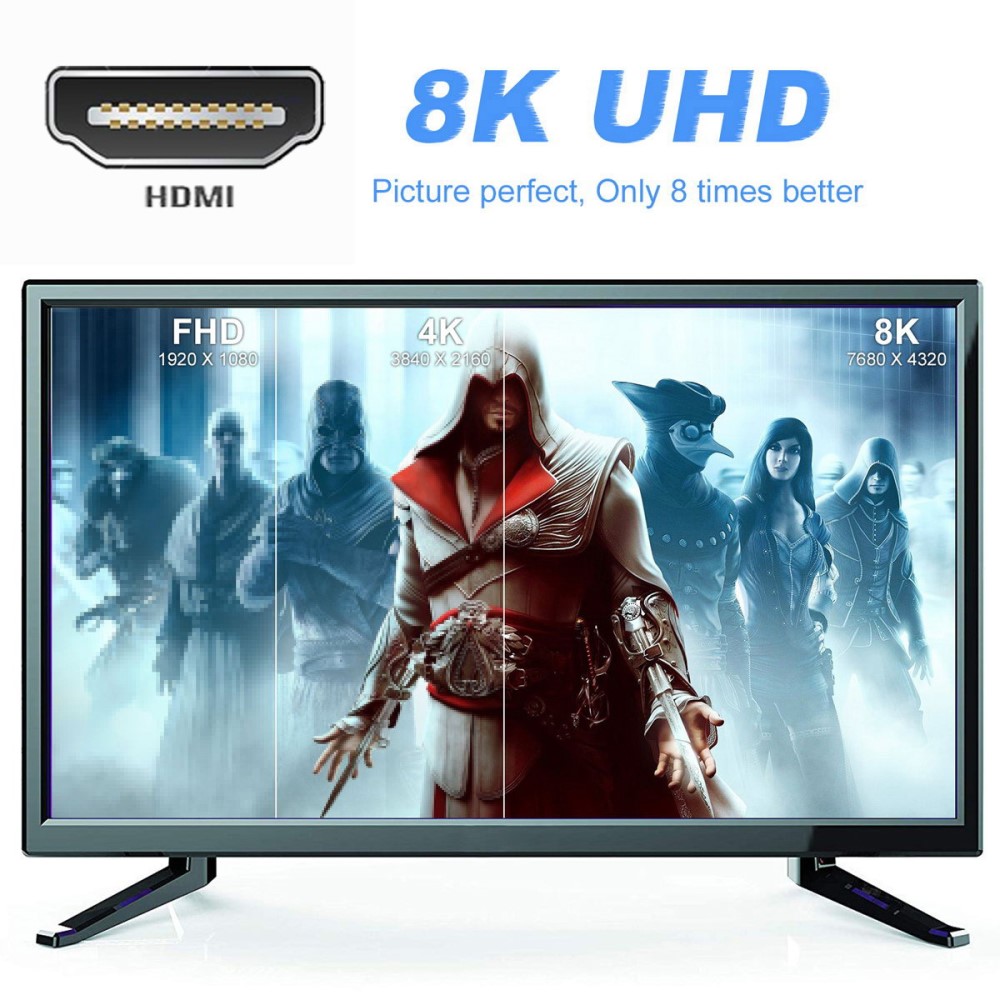 HDMI Hane - HDMI 2.1 Hona 8K 60Hz UHD Adapter Blå
